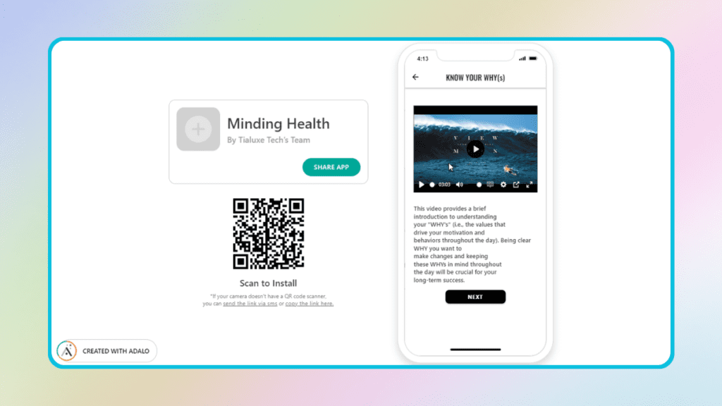 Building a Native Mobile App with Adalo for Minding Health