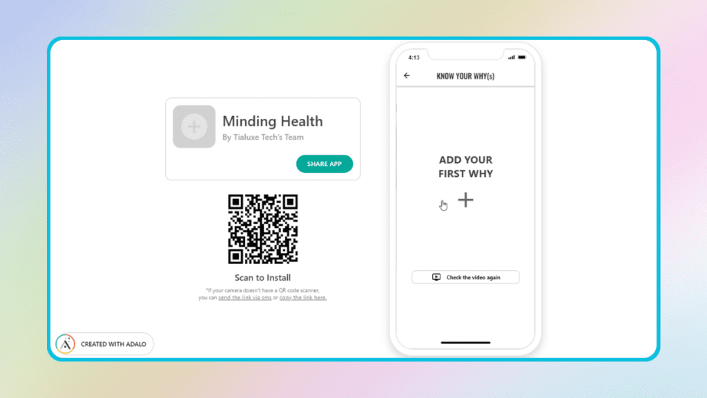 Building a Native Mobile App with Adalo for Minding Health